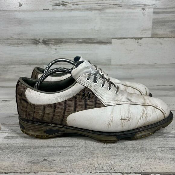 Footjoy Dryjoy Dry Joy‎ Tour Crocodile Golf Shoes FJ Mens Size 10M - Picture 1 of 9
